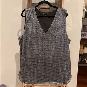 Banana Republic Silver Sleeveless V-Neck Blouse